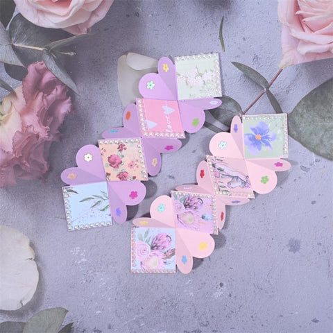 Inloveartshop Foldable Heart & Square String Pop up Cutting Dies