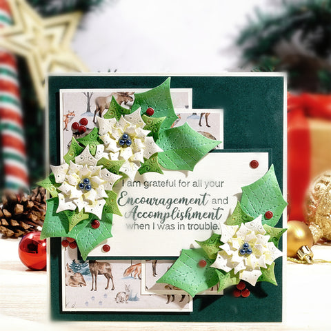 Inloveartshop Poinsettia Petal & Leaves Decor Nature Cutting Dies