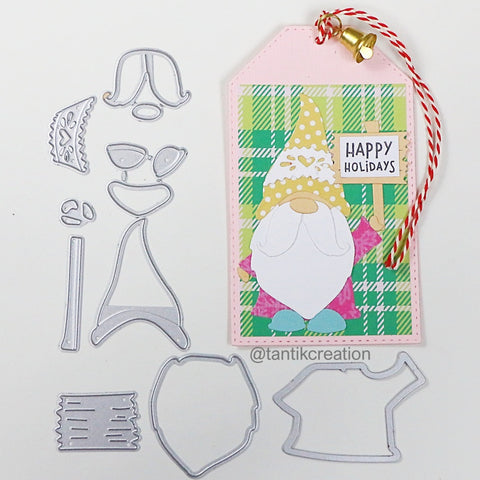 Inlovearts Gnome With White Beard Christmas Theme Cutting Dies