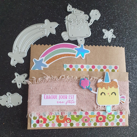 Inloveartshop Cute Cartoon Star, Rainbow & Popsicle Cutting Dies