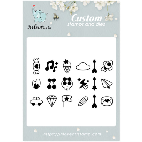 Inlovearts 18 Pcs Cute Decor Dies Kits