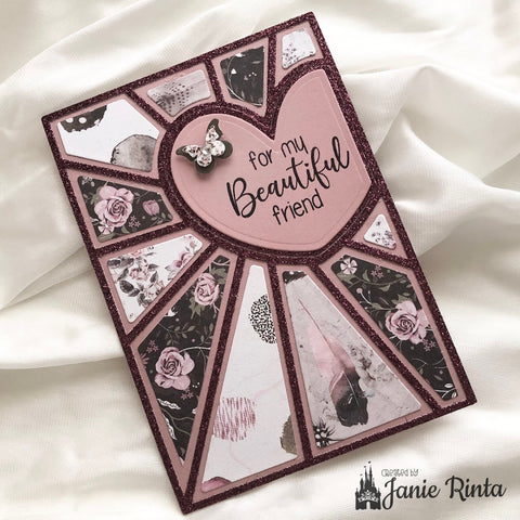 Inlovearts Combination of Heart and Lines Background Cutting Dies