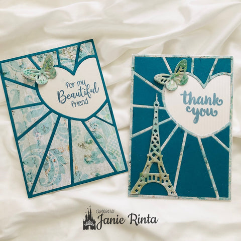 Inlovearts Combination of Heart and Lines Background Cutting Dies