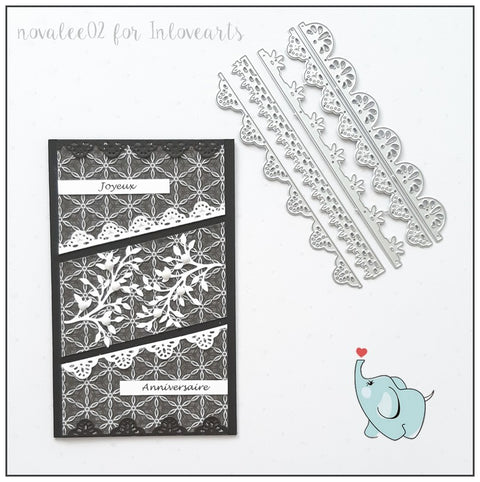 Inlovearts 5pcs Lace Border Decor Dies