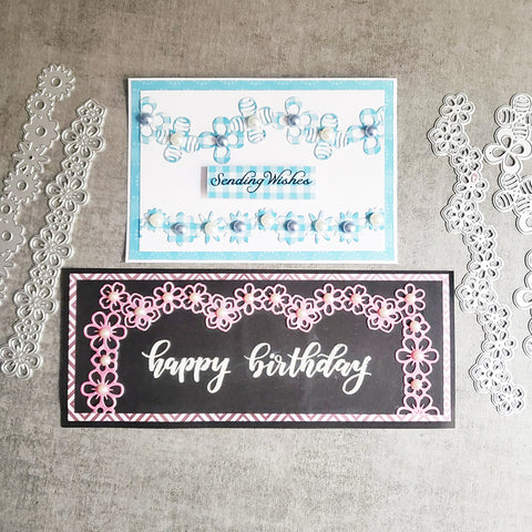 Inlovearts 4pcs Flower Border Cutting Dies