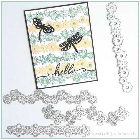 Inlovearts 4pcs Flower Border Cutting Dies