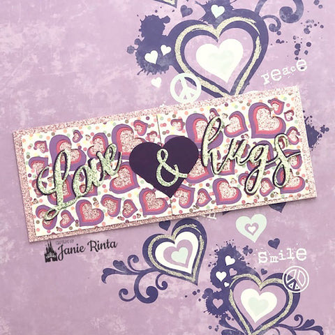 Inlovearts 3 Pcs Combined Heart Background Dies Set