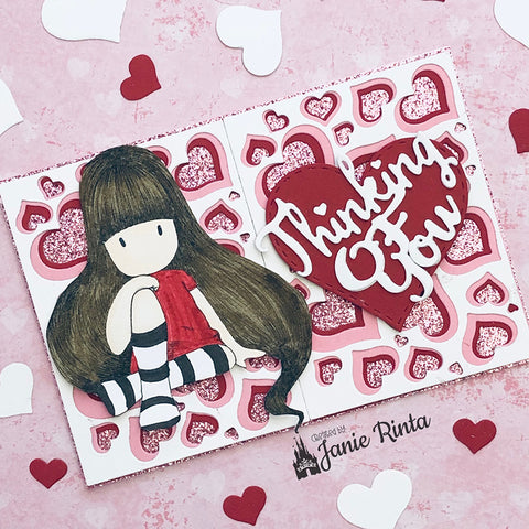 Inlovearts 3 Pcs Combined Heart Background Dies Set
