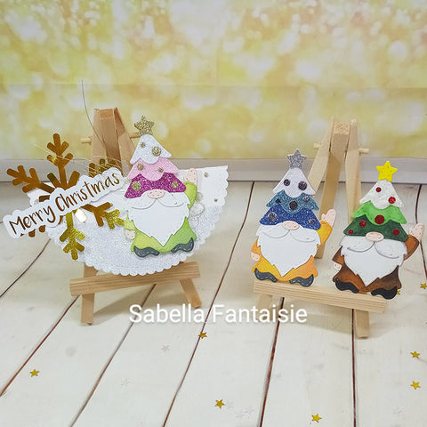 Inlovearts Gnome Wearing a Christmas Hat Cutting Dies