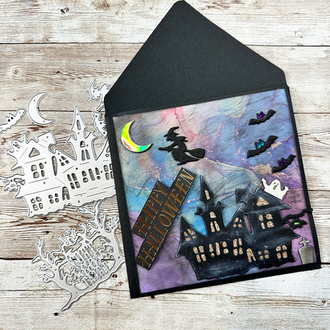 Inlovearts Halloween Castle and Dead Tree Cutting Dies