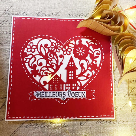 Inlovearts House in Heart Shape Cutting Dies