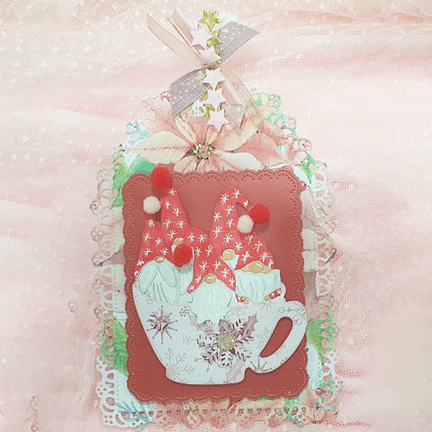 Inlovearts Gnomes in a Cup Metal Cutting Dies