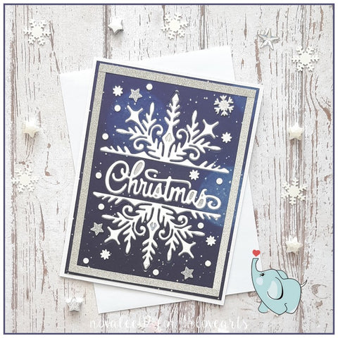 Inlovearts Christmas Words with Snowflakes Cutting Dies