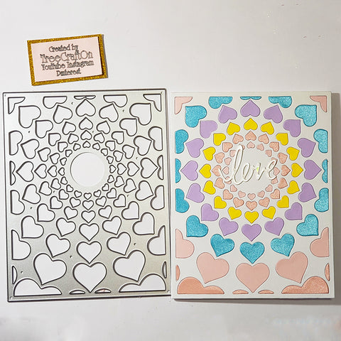 Inlovearts Little Hollow Hearts Background Board Cutting Dies