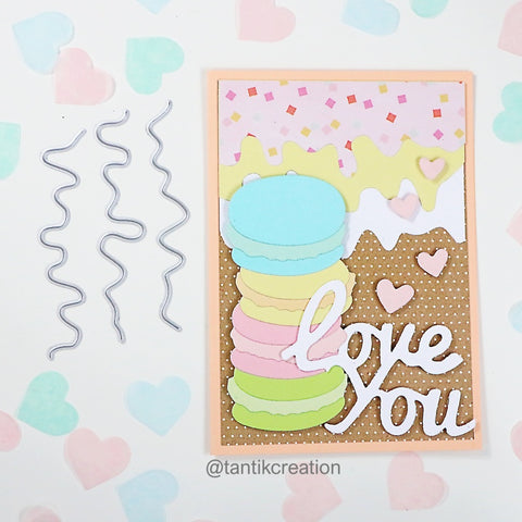 Inlovearts Three Irregular Wavy Lines Cutting Dies