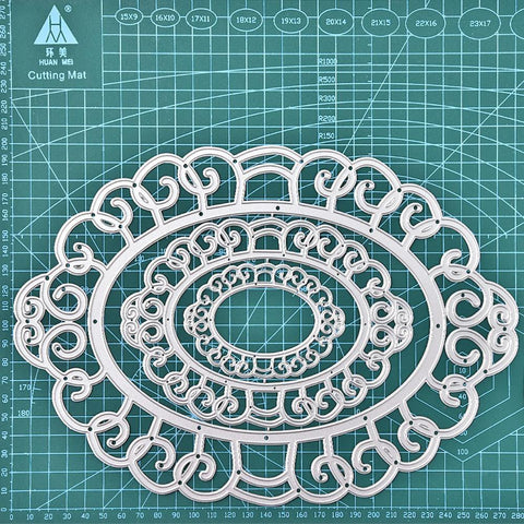 Large Size Oval Lace Frame Cutting Dies - Inlovearts