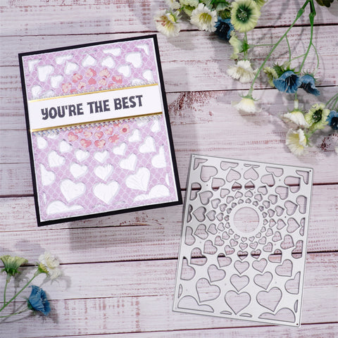 Inlovearts Little Hollow Hearts Background Board Cutting Dies