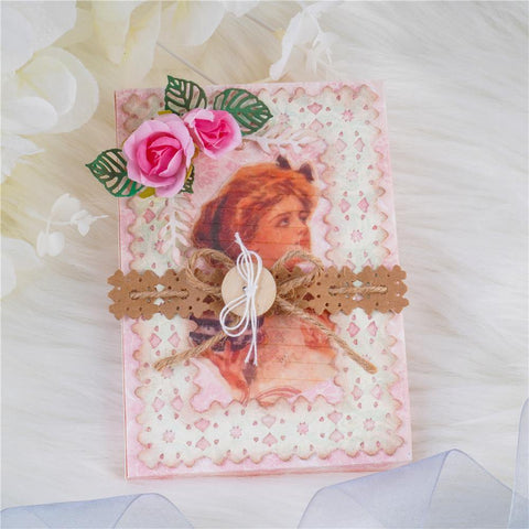 Floral Flower Linking Frame Decor Dies - Inlovearts