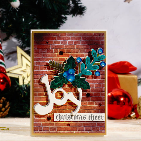 Inlovearts "JOY" Word with Christmas Flower Metal Cutting Dies