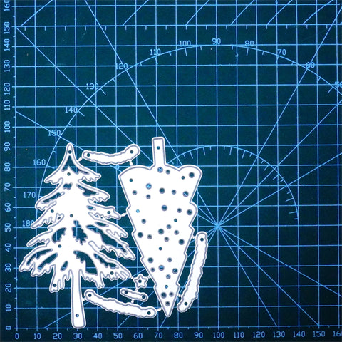 Inlovearts Christmas Tree Covered With Snow Cutting Dies