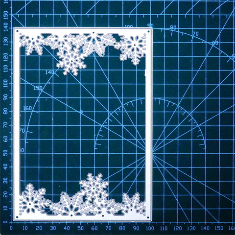 Inlovearts Rectangle Snowflakes Frame Metal Cutting Dies