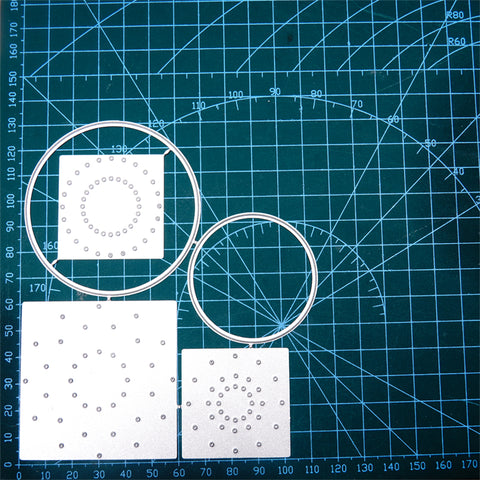 Inlovearts Square Background and Round Frame Dies