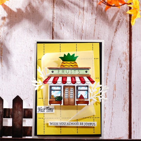 Inlovearts Rectangular Background Board with Dotted Line Cutting Dies