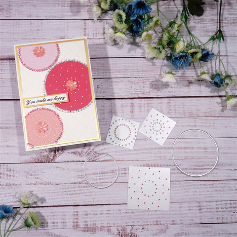 Inlovearts Square Background and Round Frame Dies