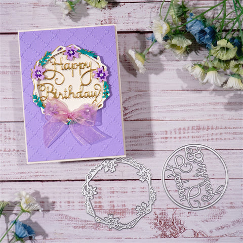 Inlovearts "Happy Birthday" Circle Frame Metal Cutting Dies