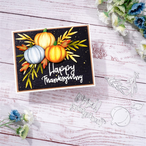 Inlovearts "Happy Thanksgiving" and Pumpkin Cutting Dies