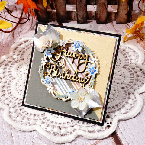 Inlovearts "Happy Birthday" Circle Frame Metal Cutting Dies