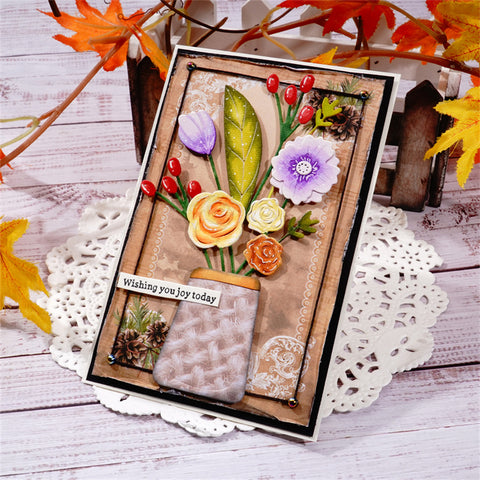 Inlovearts Flowers in Vase Metal Cutting Dies