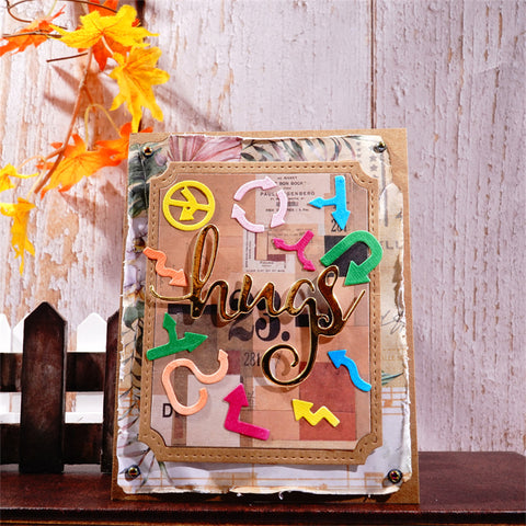 Inlovearts 11pcs Winding Arrows Route Signs Cutting Dies