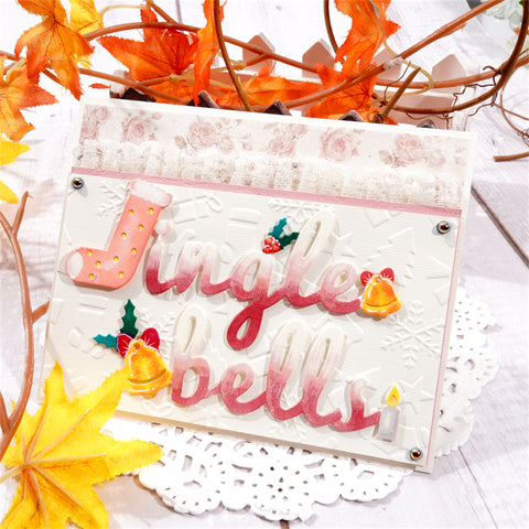 Inlovearts "Jingle Bell" Words with Little Decor Cutting Dies