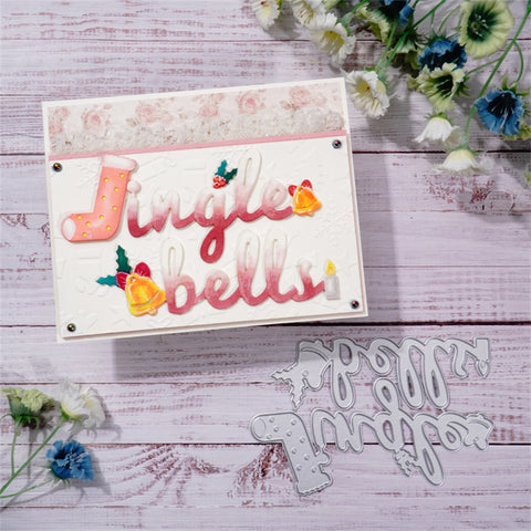 Inlovearts "Jingle Bell" Words with Little Decor Cutting Dies