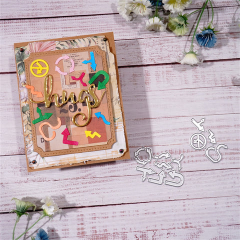 Inlovearts 11pcs Winding Arrows Route Signs Cutting Dies