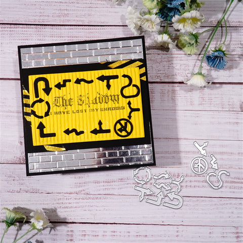 Inlovearts 11pcs Winding Arrows Route Signs Cutting Dies