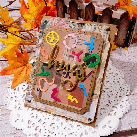 Inlovearts 11pcs Winding Arrows Route Signs Cutting Dies