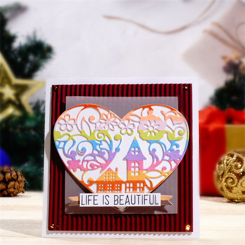 Inlovearts House in Heart Shape Cutting Dies
