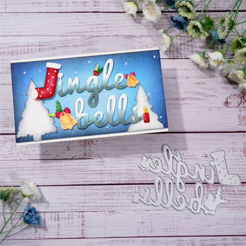 Inlovearts "Jingle Bell" Words with Little Decor Cutting Dies