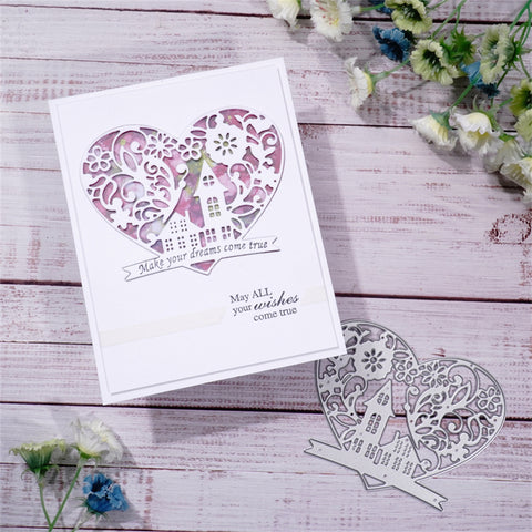 Inlovearts House in Heart Shape Cutting Dies