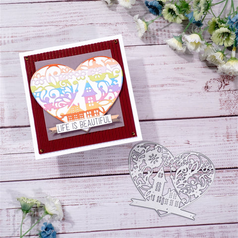 Inlovearts House in Heart Shape Cutting Dies