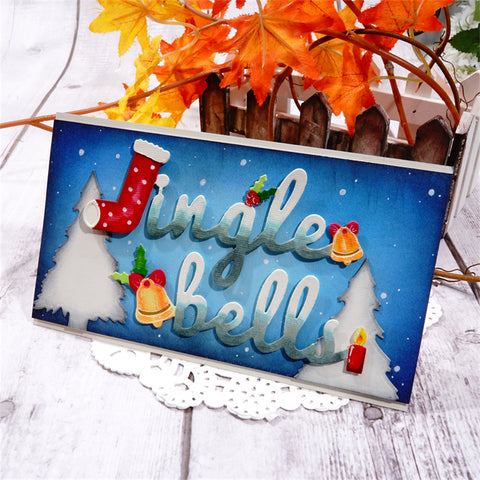 Inlovearts "Jingle Bell" Words with Little Decor Cutting Dies