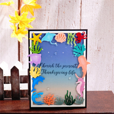 Inlovearts Marine Life with Rectangle Frame Cutting Dies