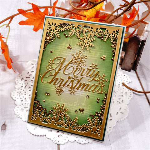 Inlovearts Rectangle Snowflakes Frame Metal Cutting Dies