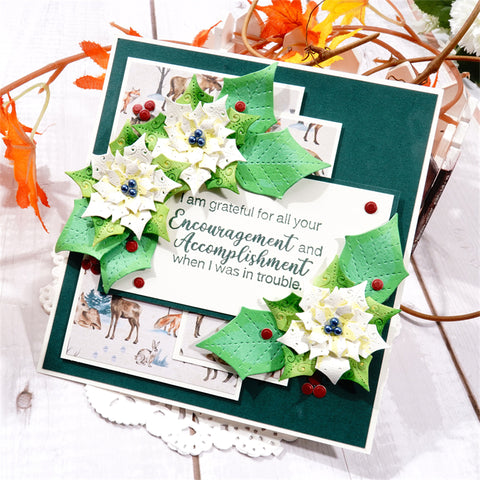 Inloveartshop Poinsettia Petal & Leaves Decor Nature Cutting Dies