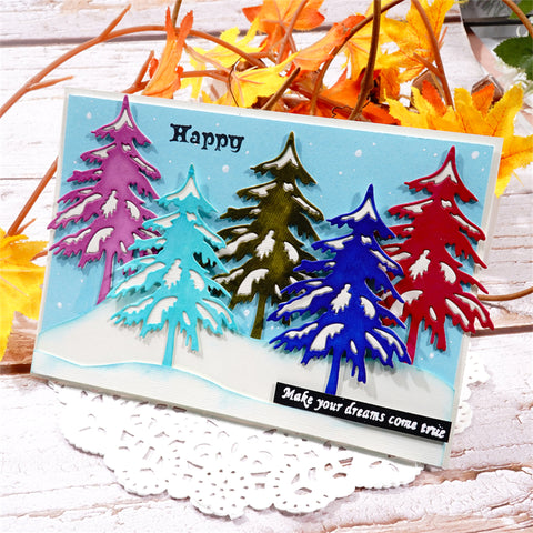 Inlovearts Christmas Tree Covered With Snow Cutting Dies
