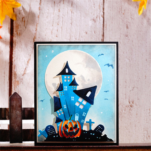 Inlovearts Pumpkin Themed Scary Castle Metal Cutting Dies