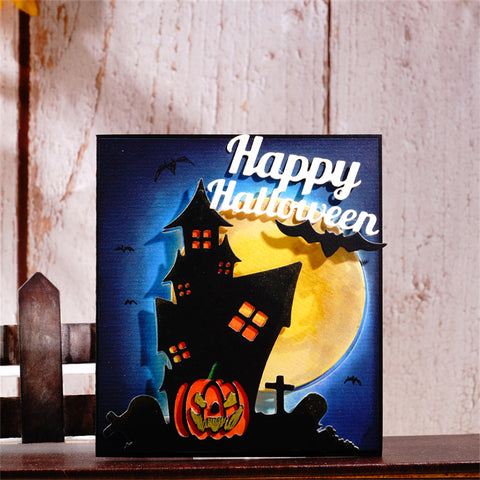 Inlovearts Pumpkin Themed Scary Castle Metal Cutting Dies