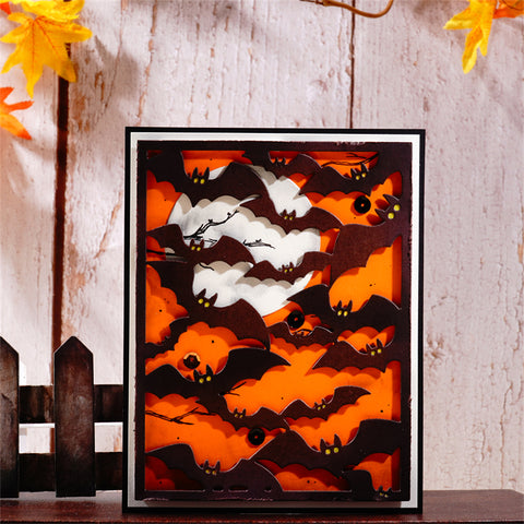 Inlovearts Bat Background Board Metal Cutting Dies